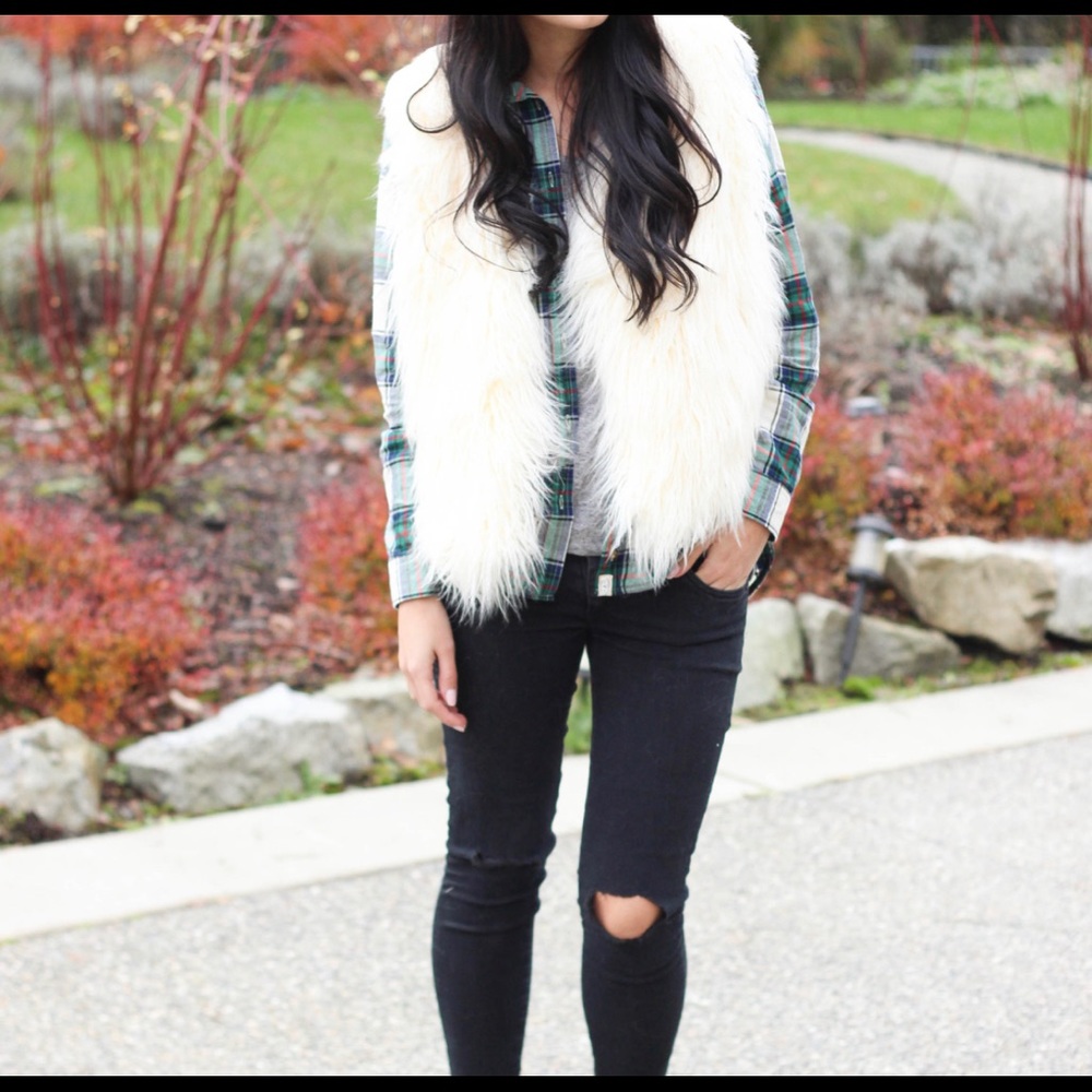 American Eagle fur vest